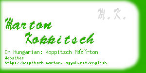 marton koppitsch business card